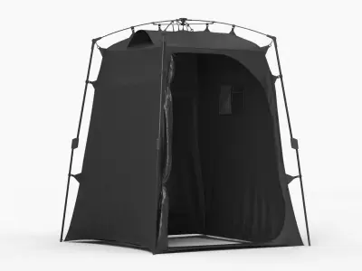 Camp Utility Tent For Changing And Shower Black 3D model