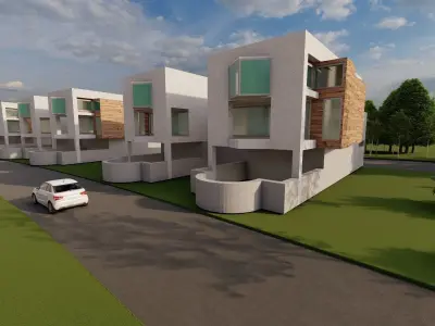 RESIDENTIAL COMMERCIAL TOWN 3D model