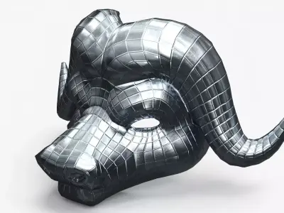 Bull Horn Mask Silver 3D model