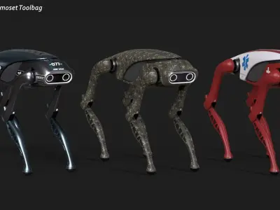 Robot Dog Low-poly 3D model