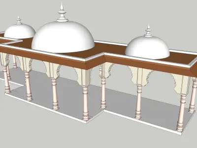 indian jodhpuri stone arch 3d moda Low-poly 3D model