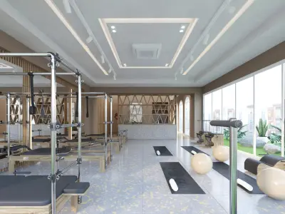 Pilates Reformer Studio Interior 3D model