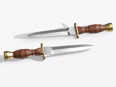 Florin Knife WW2 worn Low-poly 3D model
