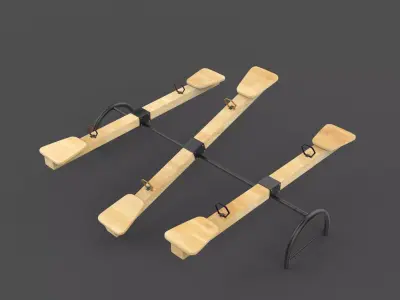 Wooden See-Saw 3D model