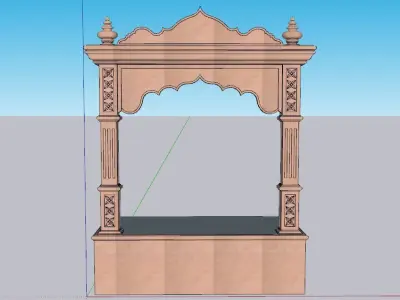 indian stone jharokha window Low-poly 3D model