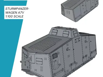 Sturmpanzerwagen A7V 3D print model