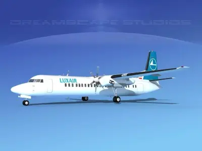 Fokker F-60 Luxair 3D model