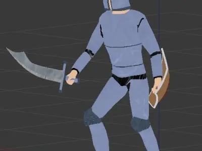 Blender 3D Knight Animations Free low-poly 3D model