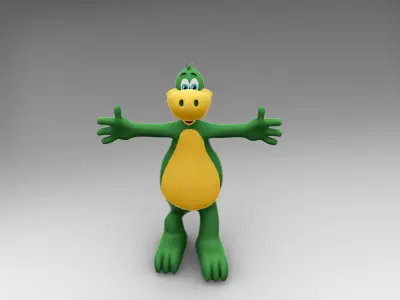 Dinosaur cartoon character 3D model