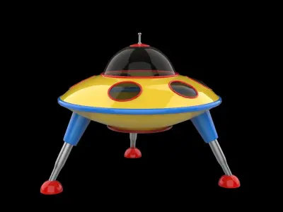 Ufo flying spaceship Low-poly 3D model