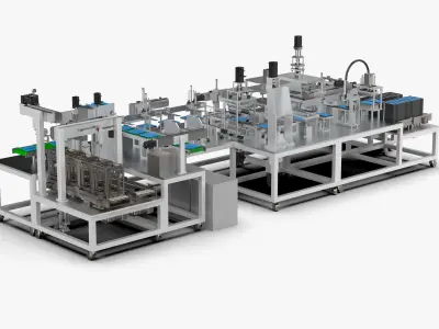 Automatic Lithium Battery Corner Sealing Machine 3D model