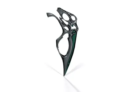 Futuristic Bio-Organic Blade Low-poly 3D model