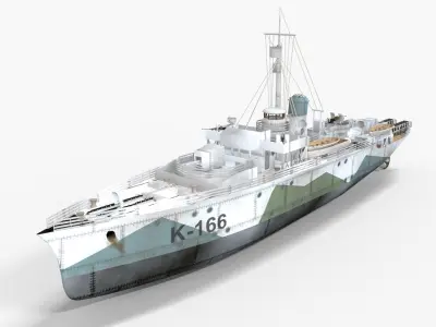 HMCS Snowberry K-166 Ship Low-poly 3D model