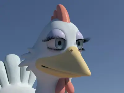 Chicken with Morphs and Rig 3D model