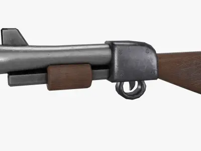 Stylized Shotgun Free low-poly 3D model