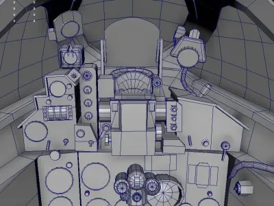 Mig21 Cockpit 3D Lowpoly AR - VR - PBR for apps and games Low-poly 3D model