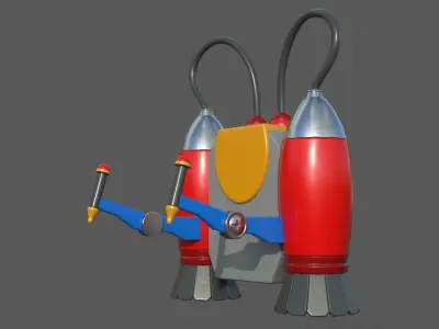 Stlized JetPack Group - 3 Pieces Low-poly 3D model