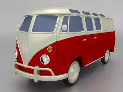 VW Bulli Samba T1 Bus Free 3D model