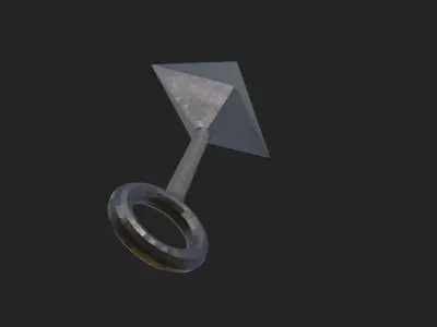 Low-Poly Kunai metal spearhead Free low-poly 3D model