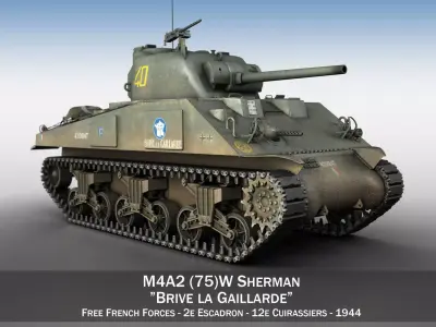 M4A2 Sherman - Brive la Gaillarde 3D model