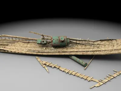 Wooden shipwreck 3 3D model