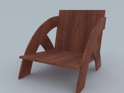 WOOD-CHAIR wooden lounge chair Free 3D model