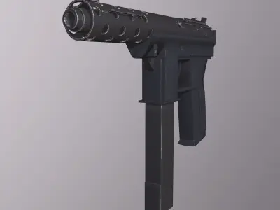 TEC-9 gun Low-poly 3D model