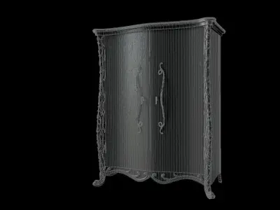 Cupboard ornate wardrobe Free low-poly 3D model