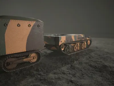 Lorraine 37L Tank Low-poly 3D model