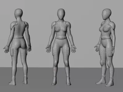 Sci-Fi Female Assassin  Low-poly 3D model
