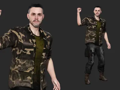 Strategic Stalwart - Kiven In Midnight Como Low-poly 3D model