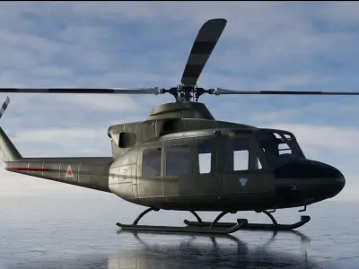 Bell 412 military attack and transport helicopter 3D model