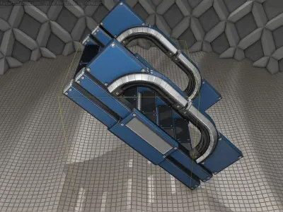 Sci-Fi Stairs - 3 - Blue Version  Low-poly 3D model