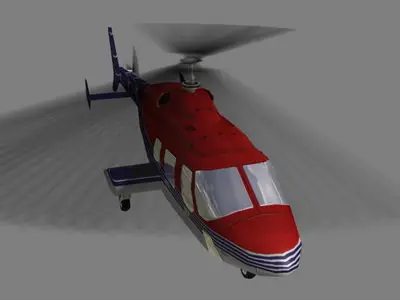 Bell 222 V5 Helicoopter Low-poly 3D model