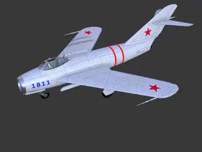 Mikoyan-Gurevich MiG-17 Low-poly PBR Low-poly 3D model