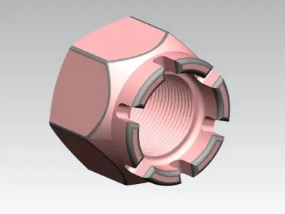 Nut metal Free 3D model