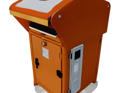 Modern Orange Parcel Locker 3D model
