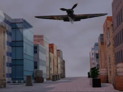 Military Plane Animation  Low-poly 3D model