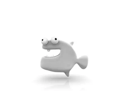 Fish cute Low-poly 3D model