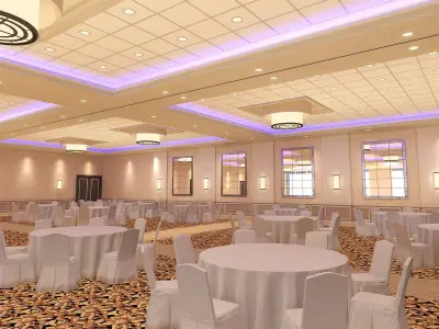 Hotel Ballroom 3D model