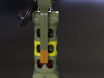 FlashBang 3D grenade launcher Low-poly 3D model