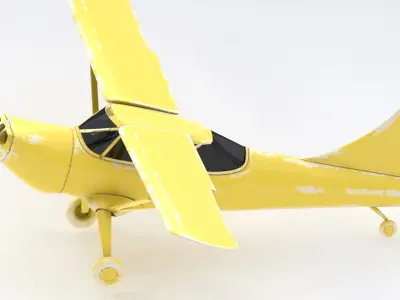 small plane light aircraft Piper Aircraft Low-poly 3D model