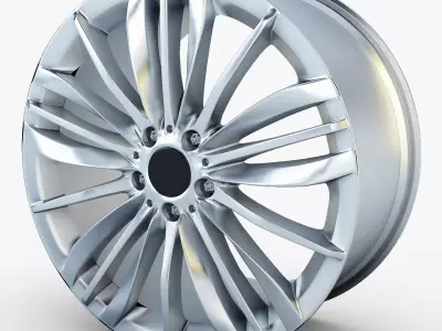 Style 332 wheel silver Mid Poly Low-poly 3D model