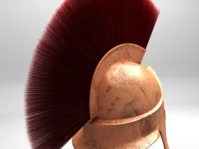 Spartan Helmet HairFur 3D model