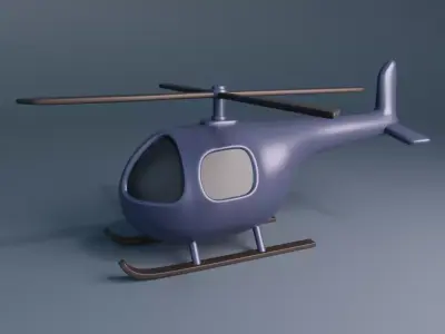 Cartoon Helicopter Low-poly 3D model