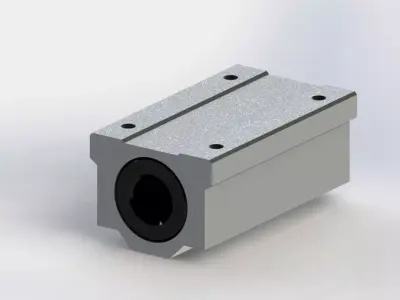 Linear Ball Bearing Twin Block Support Unit 16mm Free 3D model
