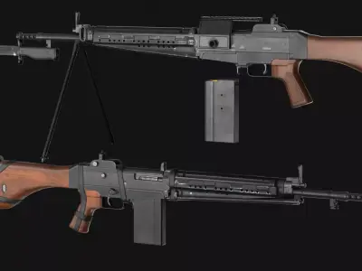 Howa Type 64 - Japanese Battle Rifle - Game Asset Low-poly 3D model