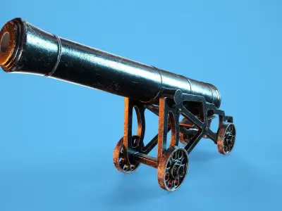 24lb Bromfield Cannon Low-poly 3D model
