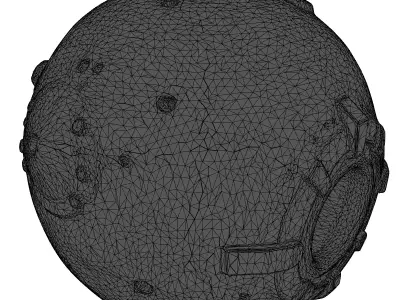 Rusty Iron Cannonball 3D Model 3D model