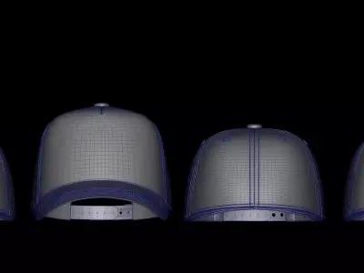 Caps pack 5 Low-poly 3D model